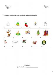 English Worksheet: Christmas vocabulary - Part II