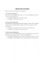 English worksheet: Paragraphs 