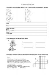 English worksheet: Clothes