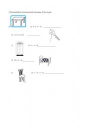 English worksheet: objects and prepositions