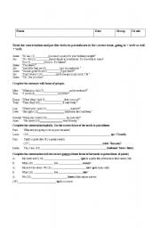 English Worksheet: will vs going  to