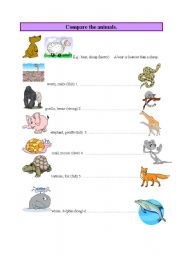 Compare the animals -Comparative