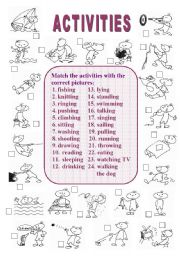 English Worksheet: Activities (1 of  2)
