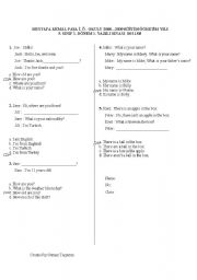 English Worksheet: 5th grade quiz about present tense dialogues
