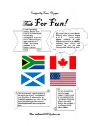 English worksheet: Quiz about countries in the world