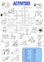 Activities Crossword (1 of 2)