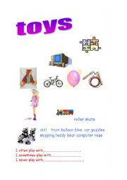 English worksheet: toys you play with