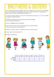 English Worksheet: BROTHERS AND SISTERS