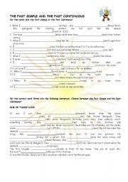 English Worksheet: PAST SIMPLE OR PAST CONTINUOUS
