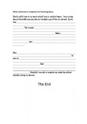 English Worksheet: A Story line