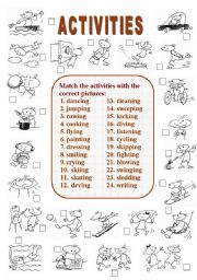 English Worksheet: Activities (2 of  2)