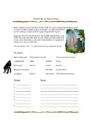 English Worksheet: Survival in the Jungle