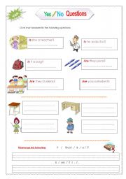 English Worksheet: Yes-No questions with verb be