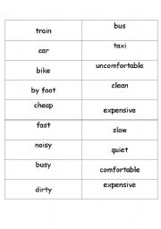 English worksheet: Travel nouns and adjectives