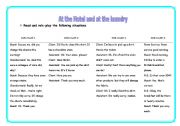 English Worksheet: At the hotel and at the laundry