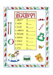 English Worksheet: Christmas Baby