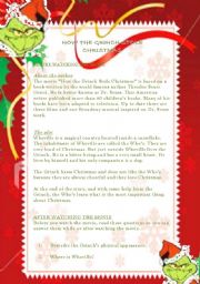 How The Grinch Stole Christmas  -  Lesson Plan 2 pages
