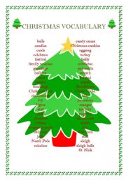 CHRISTMAS VOCABULARY - ESL worksheet by Maresia