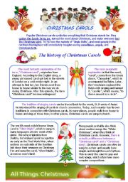English Worksheet: CHRISTMAS CAROLS