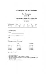 English worksheet: class test - exam 1