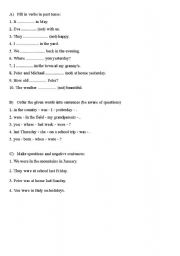 English Worksheet: past tense