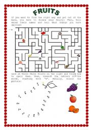 fruits: a maze and dot-to-dot