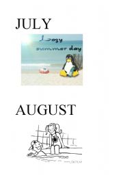 English Worksheet: Months of the year - July, August