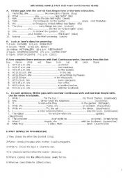 English Worksheet: when while exercises (4 PAGES)