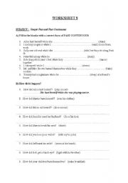 English Worksheet: Simple Past and Past Continuous 