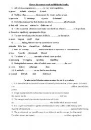 English worksheet: test exercises