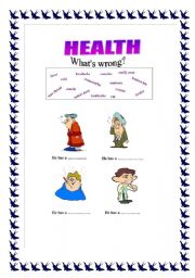 English worksheet: health
