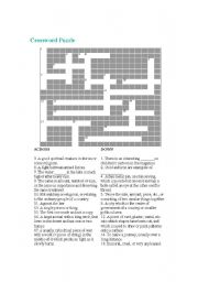 English Worksheet: Crossword Puzzle
