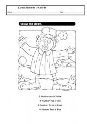 colour clown - ESL worksheet by anacr