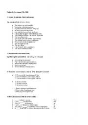 English Worksheet: English review