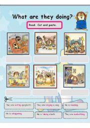 English Worksheet: What Are they doing? with Little Critter