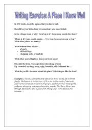 English Worksheet: A Town I Know Well - Writing Exercise