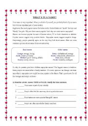 English Worksheet: Names