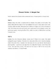 English worksheet: Present Perfect  X Simple Past 2