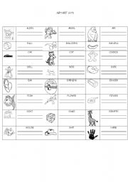 English Worksheet: Alphabet (A-H)