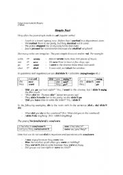 English Worksheet: Simple Past