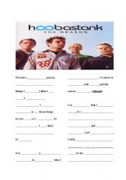 English worksheet: Hoobastank I am not a perfect person