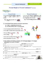 English Worksheet: Simple Present or present Continuous? 