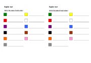 English Worksheet: Write the colours
