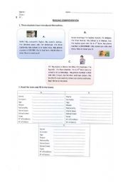 English Worksheet: Reading Comprehension - introductions 