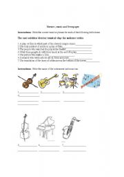 English worksheet: Theater, literature and newspaper