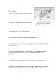 English worksheet: Simple peer review for essays