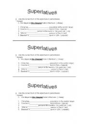 English Worksheet: Superlatives
