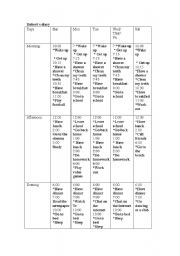 English worksheet: routines and habits