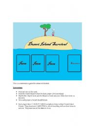 English Worksheet: Desert Island Conversation Game (1 of 3)