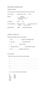 English worksheet: Present Simple and Continuous, Past Simple and Past Continuous and Will or Going To